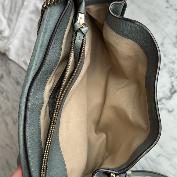 Chloé Faye Day Blue Grey Leather Shoulder Bag - Picture 8 of 13